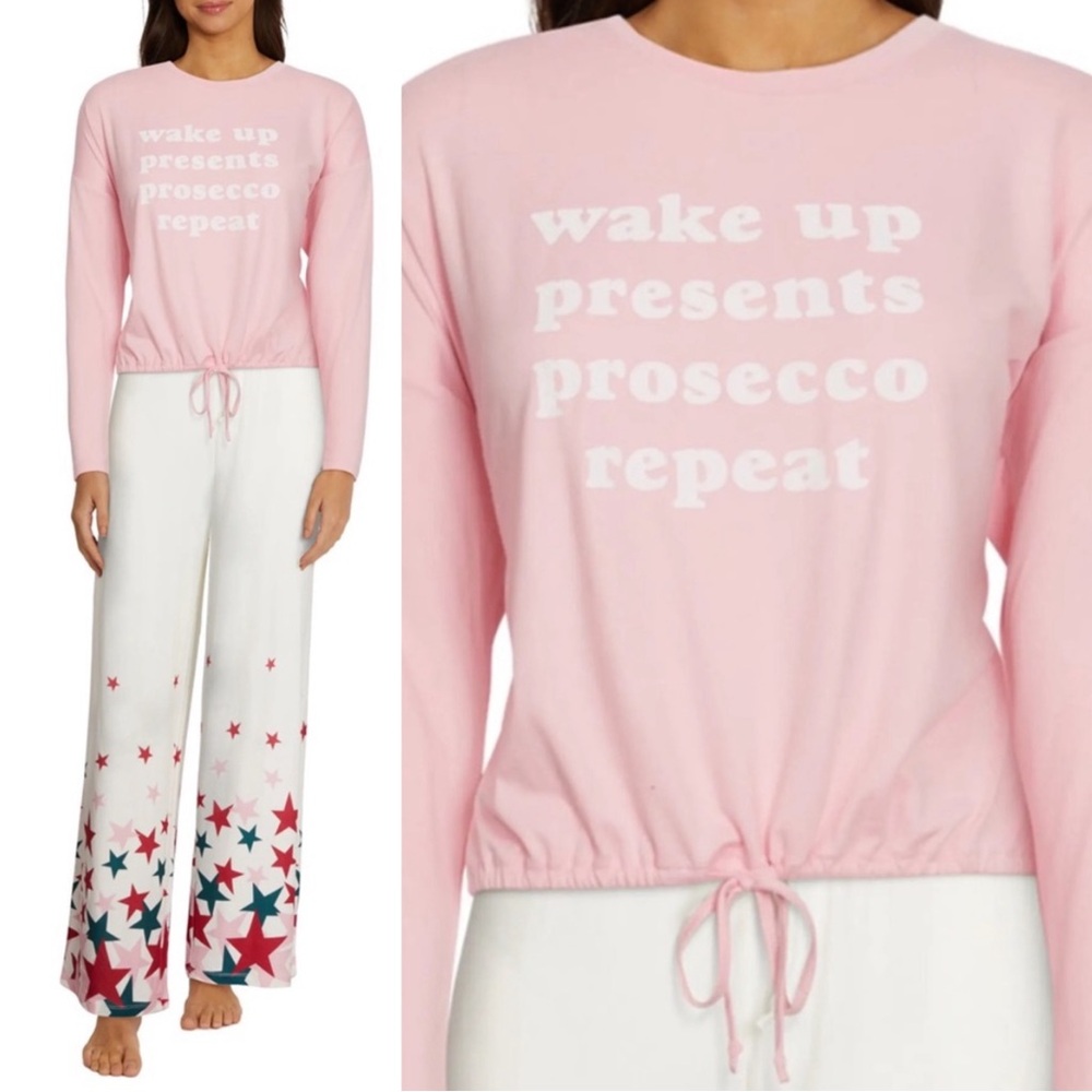 NWT NEW Wildfox Intimate Pajamas Set Size Small Wake Up Prosecco 2-Piece